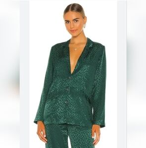NWT $165 L*Space Bennytt Leopard Oversized Blazer | Green Size 2